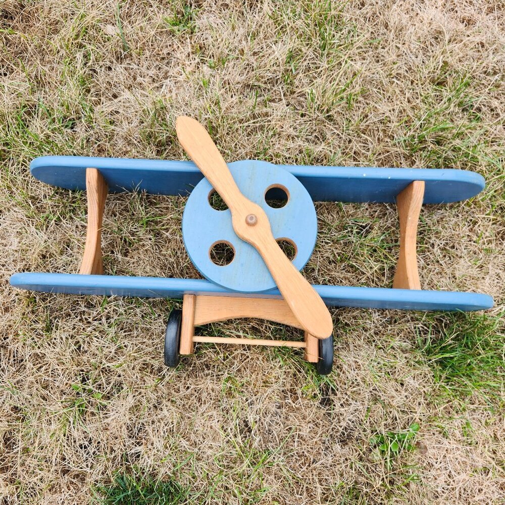 VINTAGE Air Plane Wall Shelf Decor Pine Kids Room Aviation Pilot Travel